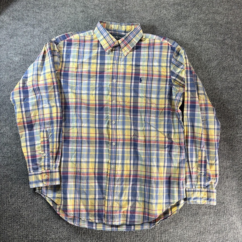 Ralph Lauren Shirt Mens XL Multicolor Plaid Button Down‎ Long Sleeve Classic
